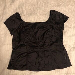 Tripp NYC Corset Style Top Shirt Black Witchy Goth Size 22 3x Plus Size